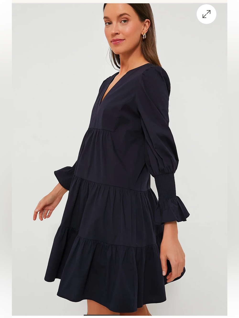 Women’s Navy Tiered V-Neck Dress